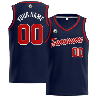 Custom Stitched Basketball Jersey for Men, Women  And Kids Navy-Red enthsush