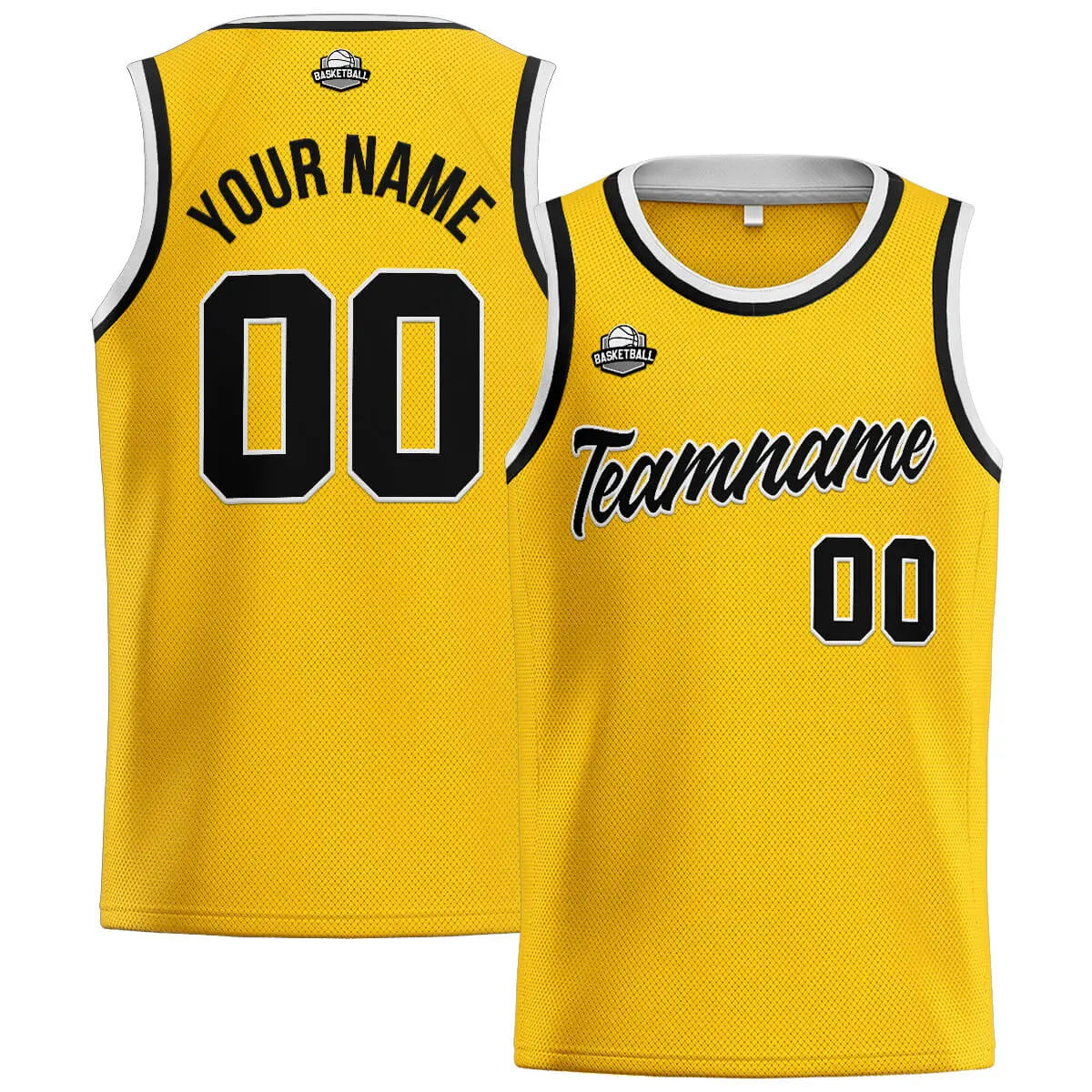 Custom Stitched Basketball Jersey for Men, Women  And Kids Yellow-Black enthsush