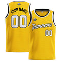 Custom Stitched Basketball Jersey for Men, Women  And Kids Yellow-White-Black enthsush