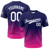 Custom Full Print Design Authentic Baseball Jersey navy-rose Red