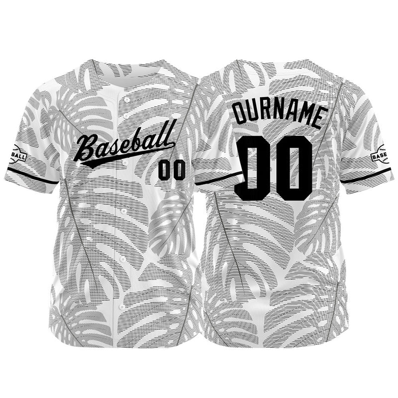 Custom Full Print Design Authentic Baseball Jersey gray-white