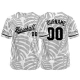 Custom Full Print Design Authentic Baseball Jersey gray-white