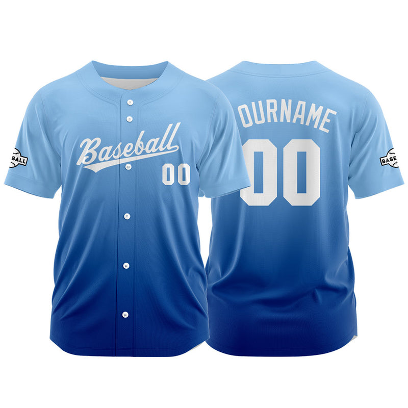 Custom Full Print Design Authentic Baseball Jersey blue gradient