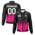 Custom Long Sleeve Windbreaker Jackets Uniform Printed Your Logo Name Number Black-Rose enthsush