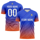 Custom Soccer Jerseys for Men Women Personalized Soccer Uniforms for Adult and Kid Blue&Orange