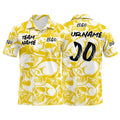 Custom Football Polo Shirts  Add Your Unique Logo/Name/Number Yellow&White enthsush
