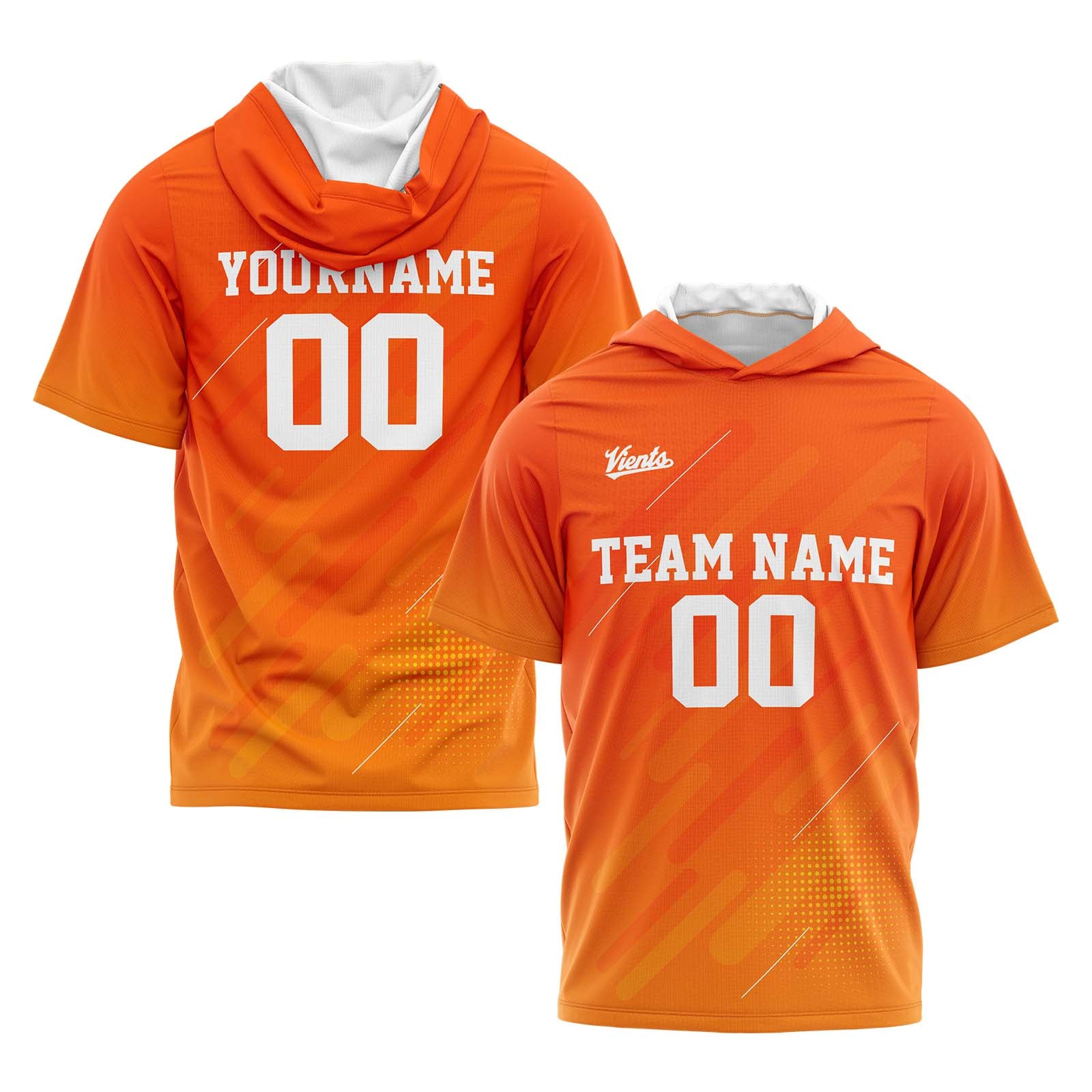 Custom Orange Sleeve Hoodies for Men Women Shirts with Hoods Printed Name Logo enthsush