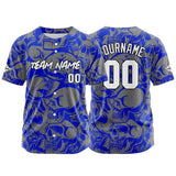 Custom Baseball Jersey Personalized Baseball Shirt for Men Women Kids Youth Teams Stitched and Print Royal&Grey