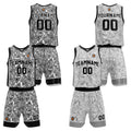 Custom White Black Reversible Basketball Suit for Adults and Kids Personalized Jersey enthsush
