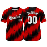 Custom Full Print Design Authentic Baseball Jersey black-red