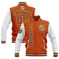 Custom Orange White Waterproof Varsity Jackets Personalized Stitched Name Number Logo to Letterman Jackets enthsush
