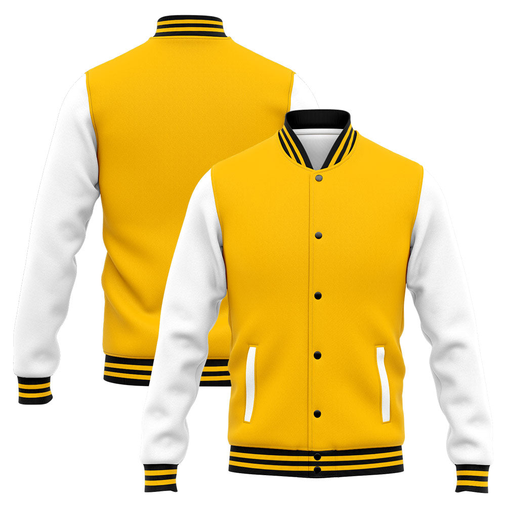 Custom Varsity Jacket Letterman jacket for Men, Women and Youth Yellow White enthsush