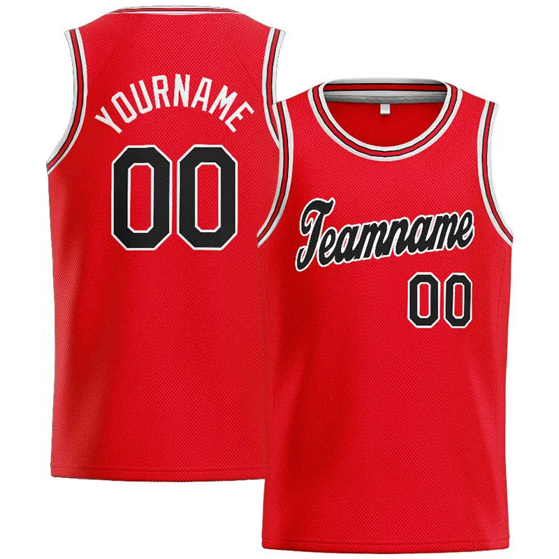 Custom Stitched Basketball Jersey for Men, Women And Kids Red-Black-White enthsush