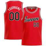 Custom Stitched Basketball Jersey for Men, Women And Kids Red-Black-White