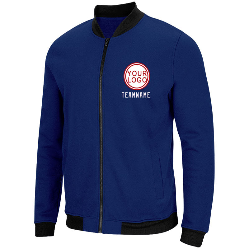 Custom Long Sleeve Windbreaker Jackets Uniform Printed Your Logo Name Number Royal-White-Red enthsush