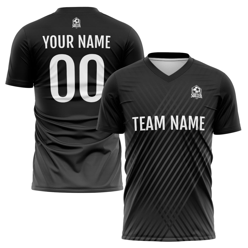 Custom Soccer Jerseys for Men Women Personalized Soccer Uniforms for Adult and Kid Black&White enthsush