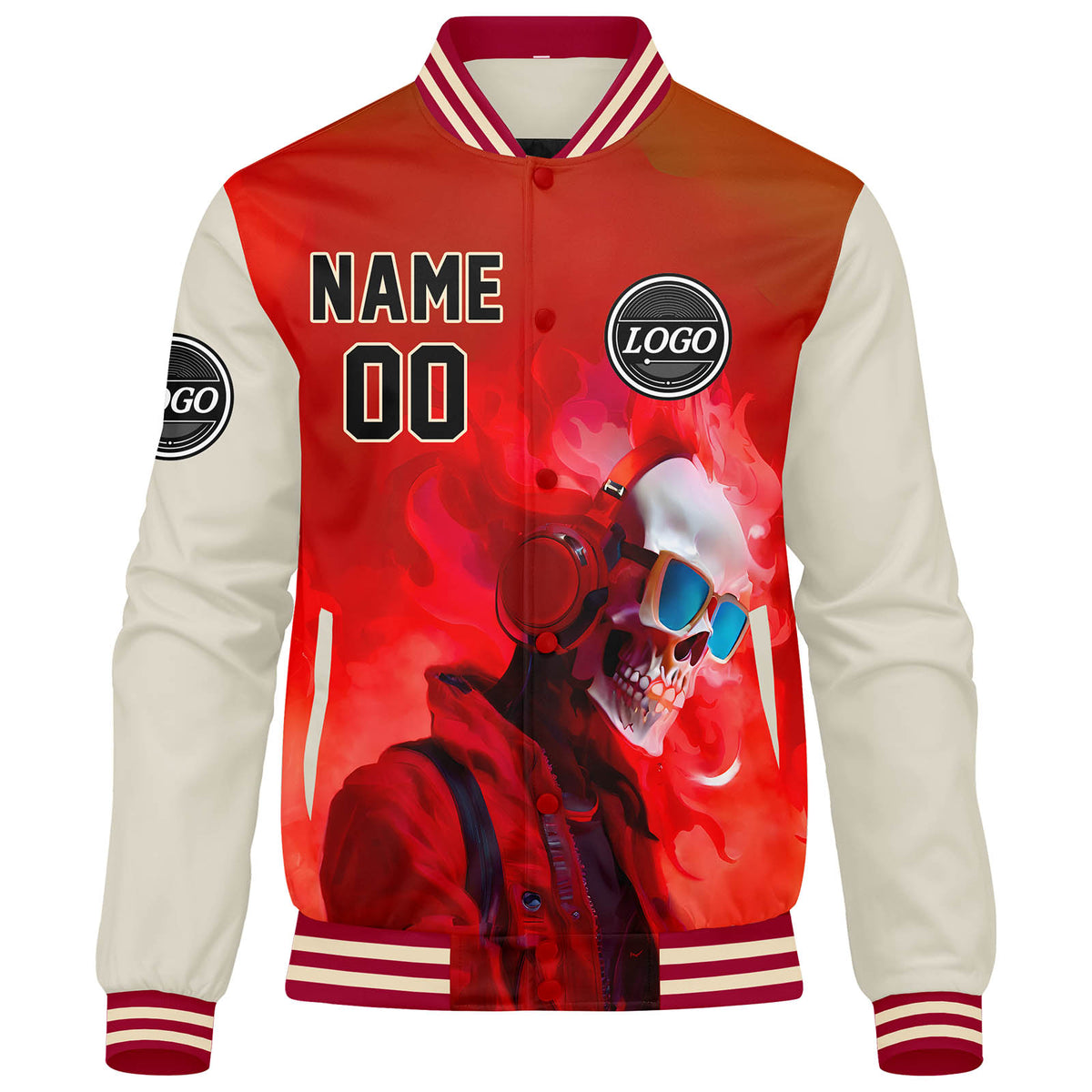 Custom Varsity Jacket Letterman jacket for Men, Women and Youth Red Cream enthsush