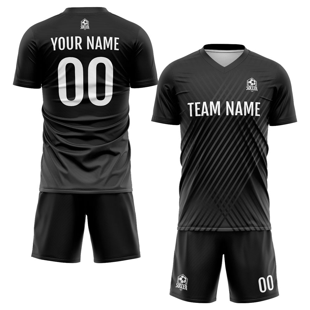 Custom Soccer Jerseys for Men Women Personalized Soccer Uniforms for Adult and Kid Black&White enthsush