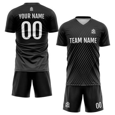 Custom Soccer Jerseys for Men Women Personalized Soccer Uniforms for Adult and Kid Black&White enthsush