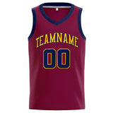 Custom Stitched Basketball Jersey for Men, Women And Kids Crimson-Yellow-Navy