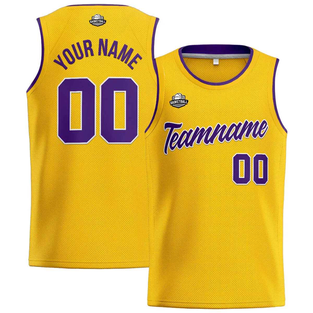 Custom Stitched Basketball Jersey for Men, Women  And Kids Yellow-Purple enthsush