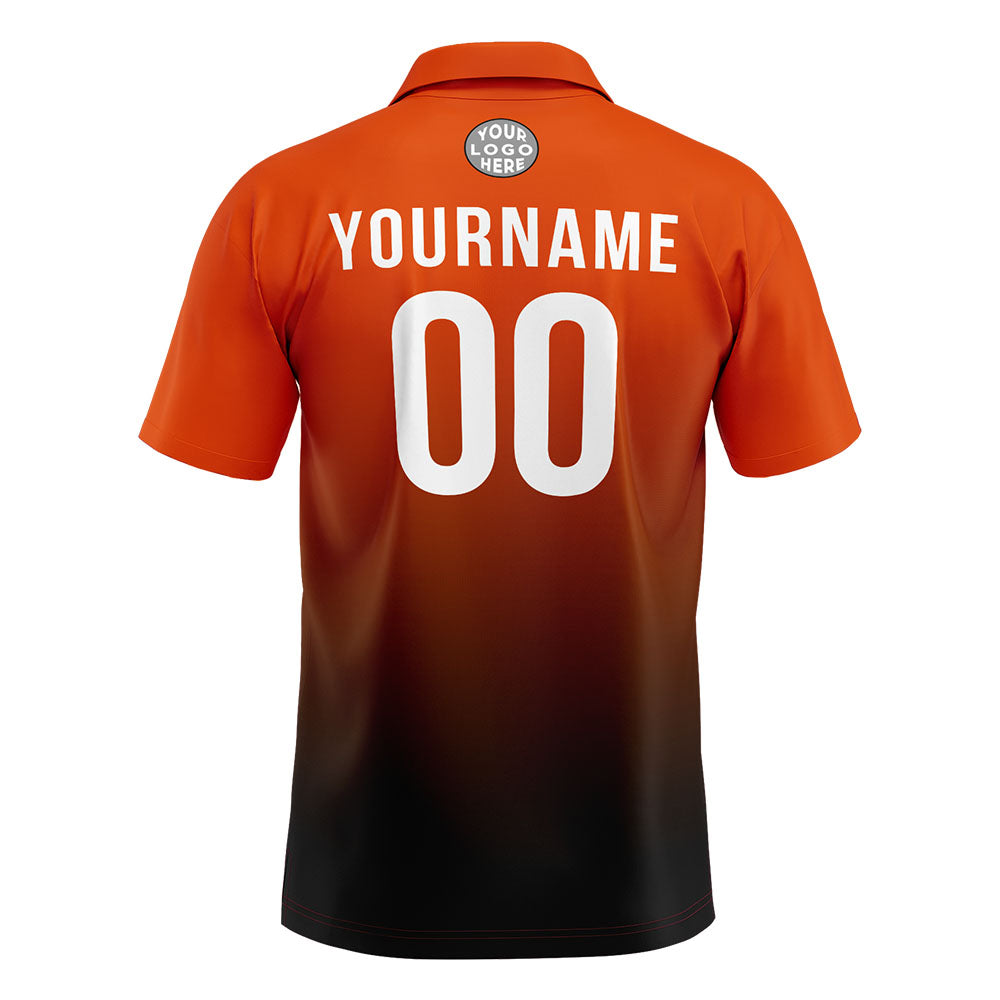 Custom Orange Black Football Polo Shirts Add Your Unique Logo/Name/Number enthsush
