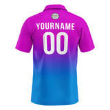 Custom Pink Purple Blue Football Polo Shirts Add Your Unique Logo/Name/Number