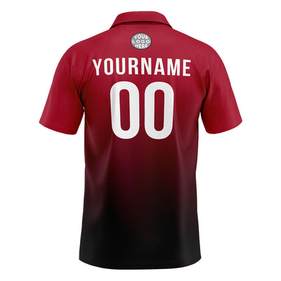 Custom Red Black Football Polo Shirts Add Your Unique Logo/Name/Number enthsush
