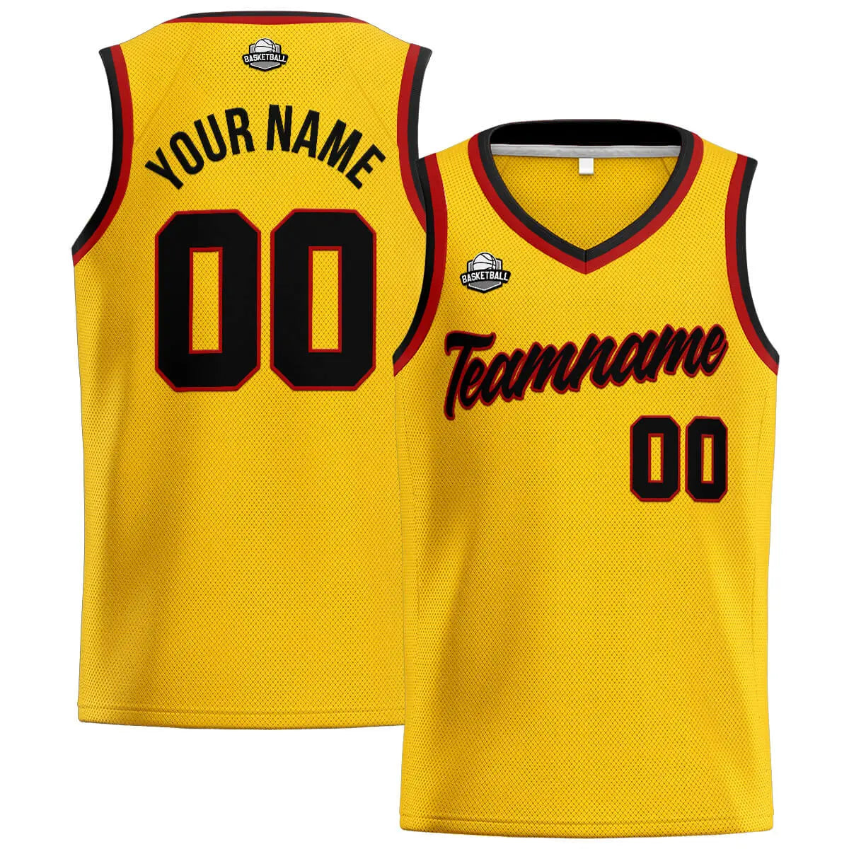Custom Stitched Basketball Jersey for Men, Women  And Kids Yellow-Black-Red enthsush