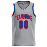 Custom Stitched Basketball Jersey for Men, Women And Kids Gray-Royal-Red