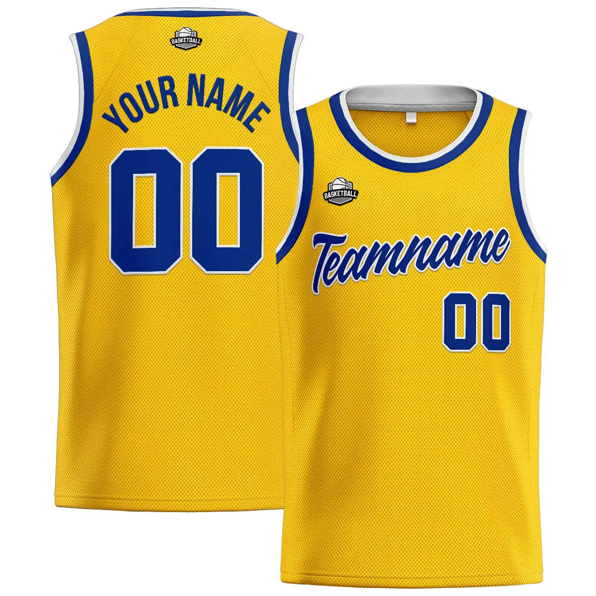 Custom Stitched Basketball Jersey for Men, Women  And Kids Yellow-Royal enthsush