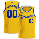 Custom Stitched Basketball Jersey for Men, Women  And Kids Yellow-Royal