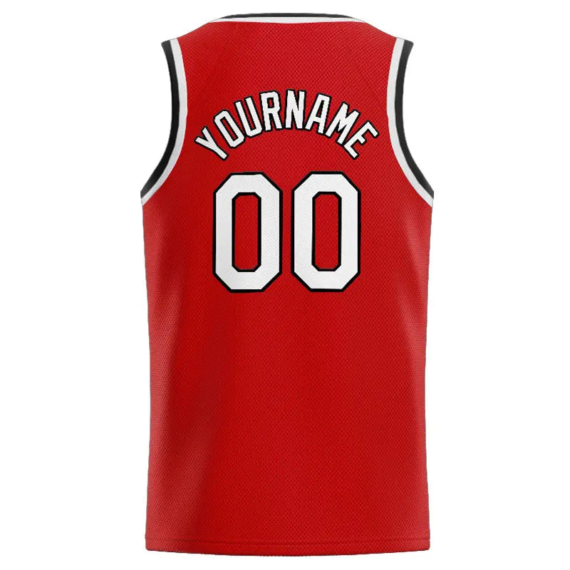 Custom Stitched Basketball Jersey for Men, Women And Kids Red-White-Black enthsush