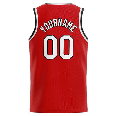 Custom Stitched Basketball Jersey for Men, Women And Kids Red-White-Black enthsush