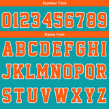 Custom Basketball Jersey Uniform Suit Printed Your Logo Name Number Teal-Orange