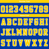 Custom Basketball Jersey Uniform Suit Printed Your Logo Name Number Royal-Yellow