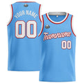 Custom Stitched Basketball Jersey for Men, Women  And Kids Light Blue-White-Red enthsush