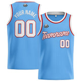 Custom Stitched Basketball Jersey for Men, Women  And Kids Light Blue-White-Red