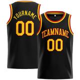 Custom Stitched Basketball Jersey for Men, Women And Kids Black-Yellow-Red