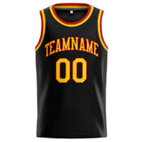 Custom Stitched Basketball Jersey for Men, Women And Kids Black-Yellow-Red