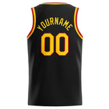 Custom Stitched Basketball Jersey for Men, Women And Kids Black-Yellow-Red