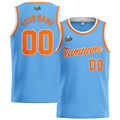 Custom Stitched Basketball Jersey for Men, Women  And Kids Light Blue-Orange-White enthsush