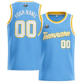 Custom Stitched Basketball Jersey for Men, Women  And Kids Light Blue-White-Yellow enthsush