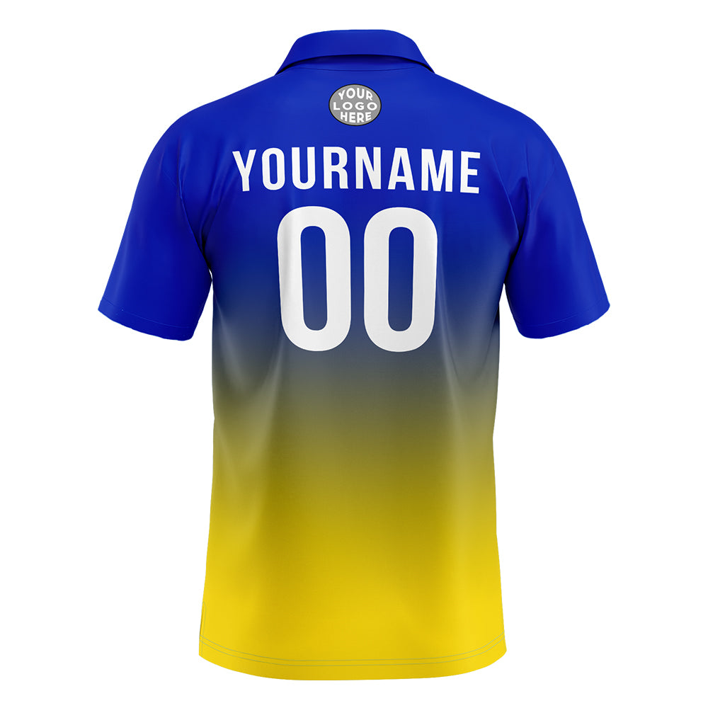 Custom Royal Yellow Football Polo Shirts Add Your Unique Logo/Name/Number enthsush