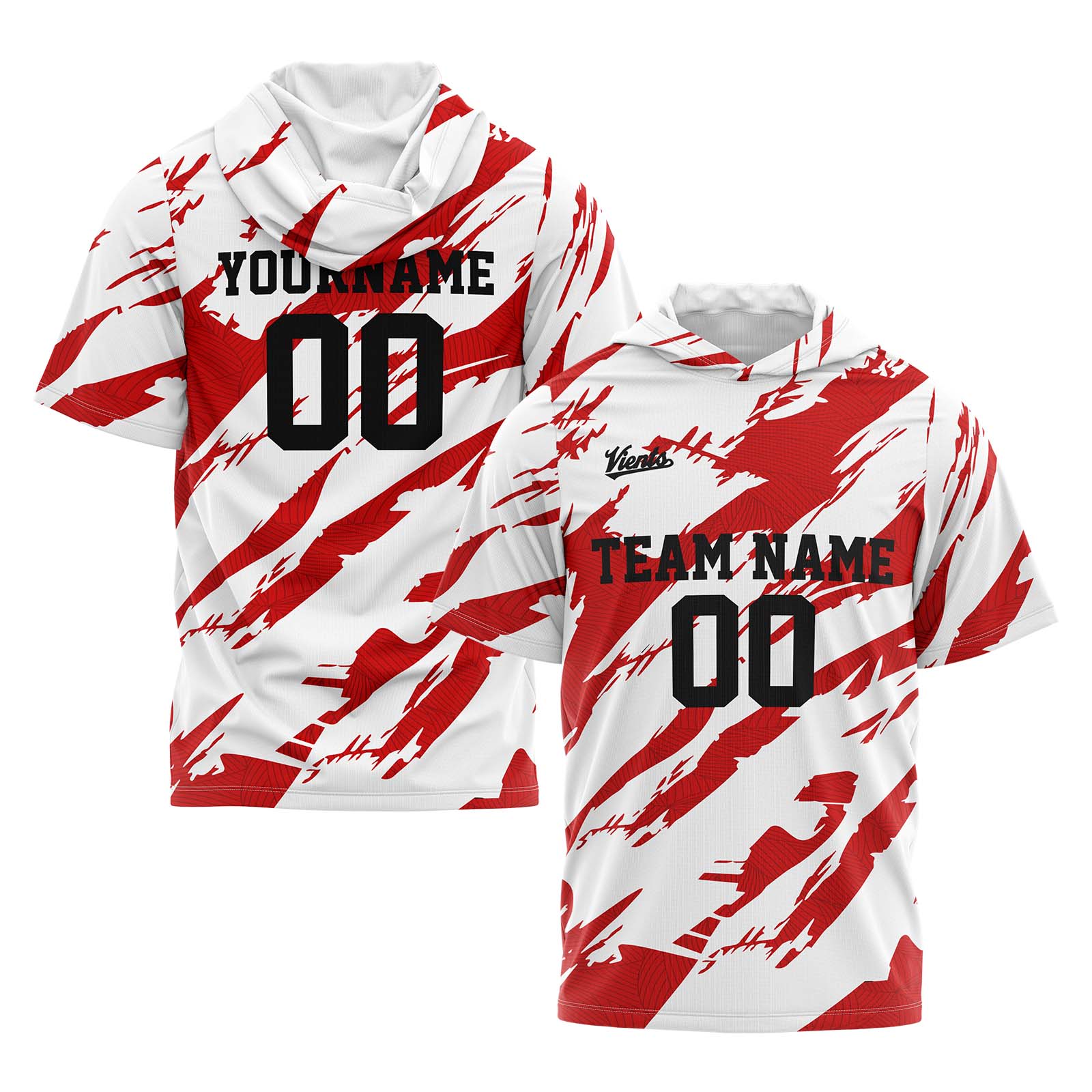 Custom White Red Sleeve Hoodies for Men Women Shirts with Hoods Printed Name Logo enthsush