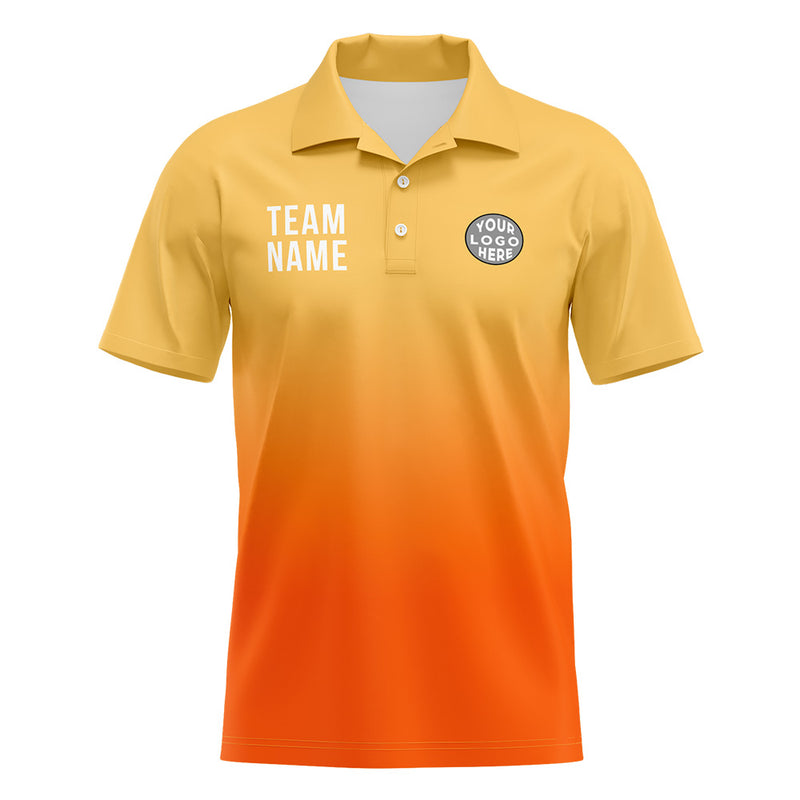 Custom Orange Football Polo Shirts Add Your Unique Logo/Name/Number