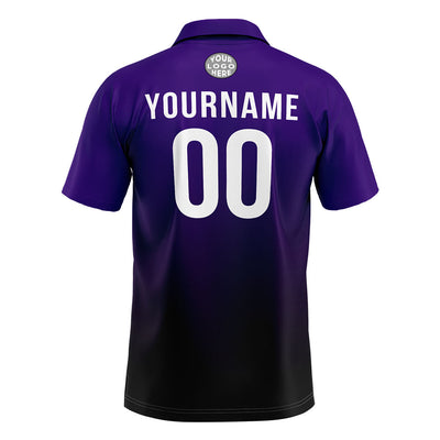 Custom Purple Black Football Polo Shirts Add Your Unique Logo/Name/Number enthsush
