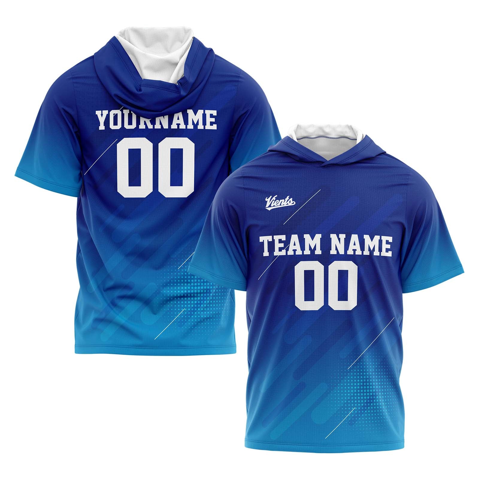 Custom Blue Sleeve Hoodies for Men Women Shirts with Hoods Printed Name Logo enthsush
