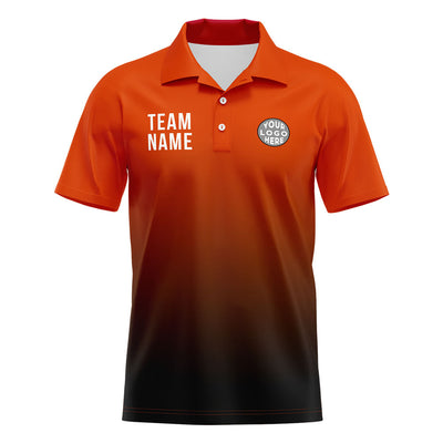 Custom Orange Black Football Polo Shirts Add Your Unique Logo/Name/Number enthsush