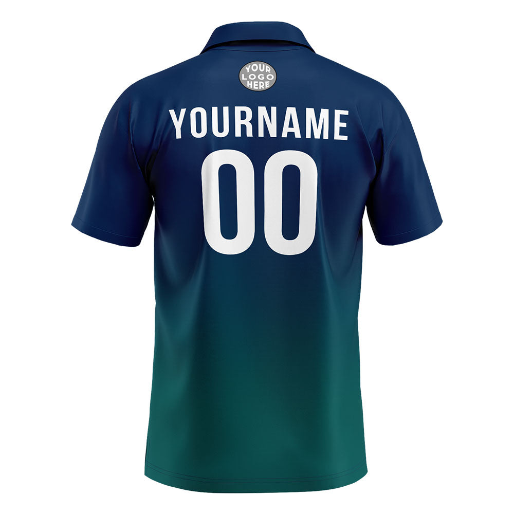 Custom Navy Green Football Polo Shirts Add Your Unique Logo/Name/Number enthsush